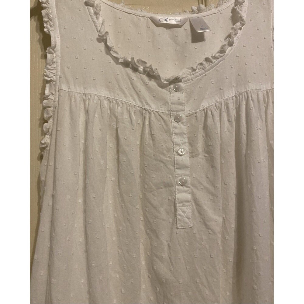 Adonna Sleepwear Nightgown Cotton Swiss Dot Sz M Cottagecore Prairie Romantic - Picture 6 of 15